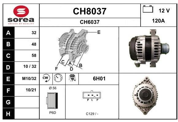 SNRA CH8037 Alternator CH8037