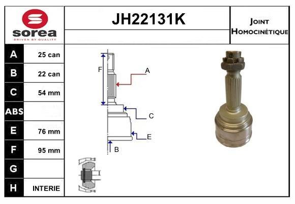 SNRA JH22131K CV joint JH22131K
