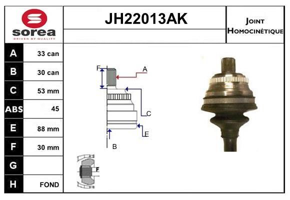 SNRA JH22013AK CV joint JH22013AK