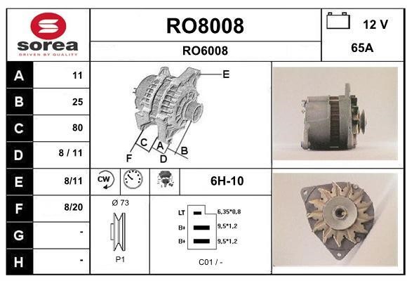 SNRA RO8008 Alternator RO8008