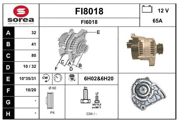 SNRA FI8018 Alternator FI8018