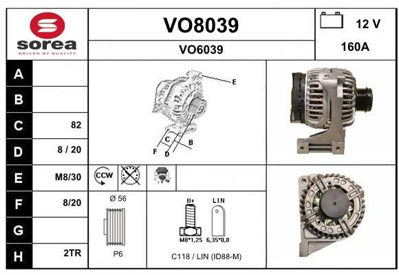 SNRA VO8039 Alternator VO8039