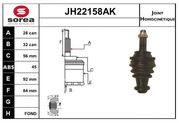 SNRA JH22158AK CV joint JH22158AK