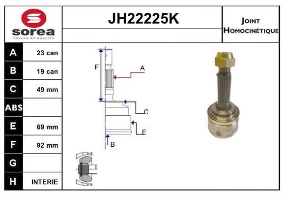 SNRA JH22225K CV joint JH22225K
