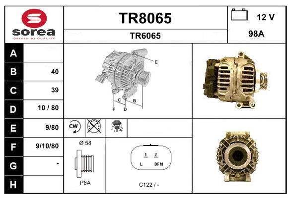 SNRA TR8065 Alternator TR8065