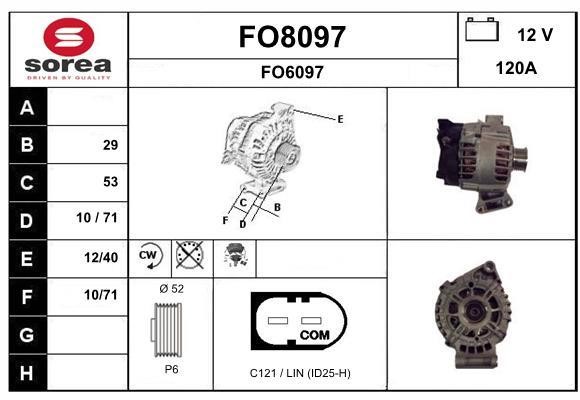 SNRA FO8097 Alternator FO8097