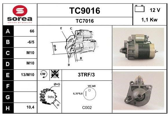 SNRA TC9016 Starter TC9016