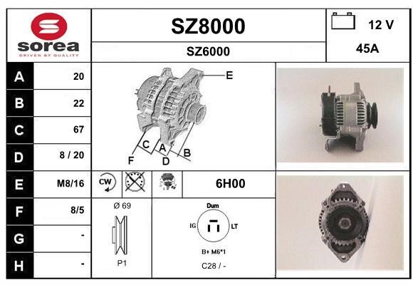 SNRA SZ8000 Alternator SZ8000