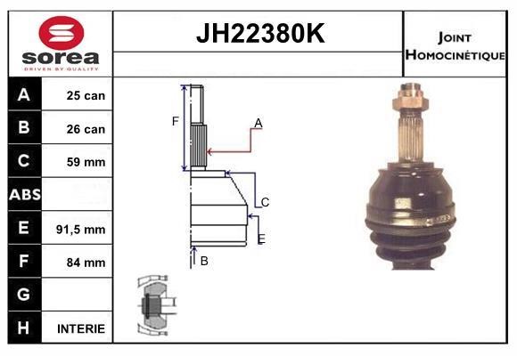 SNRA JH22380K CV joint JH22380K