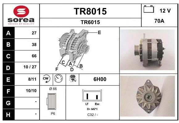 SNRA TR8015 Alternator TR8015