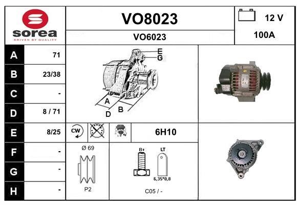 SNRA VO8023 Alternator VO8023