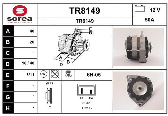 SNRA TR8149 Alternator TR8149