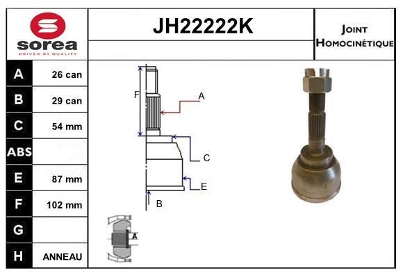 SNRA JH22222K CV joint JH22222K