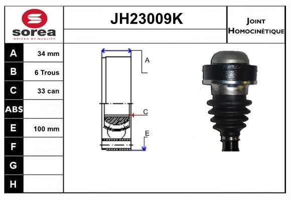 SNRA JH23009K CV joint JH23009K