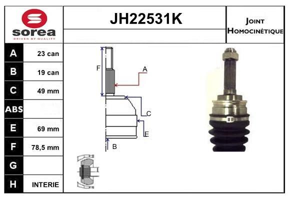 SNRA JH22531K CV joint JH22531K