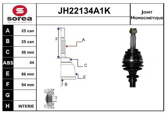 SNRA JH22134A1K Joint Kit, drive shaft JH22134A1K