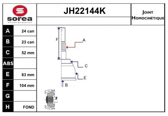 SNRA JH22144K CV joint JH22144K