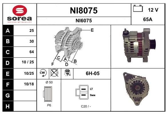 SNRA NI8075 Alternator NI8075