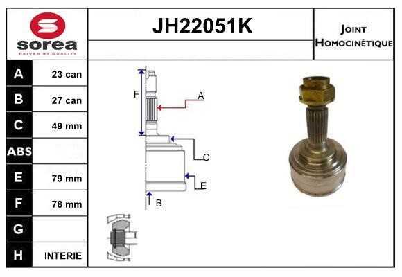 SNRA JH22051K CV joint JH22051K