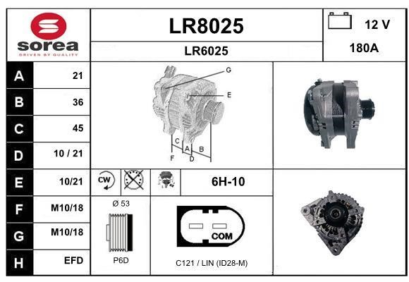 SNRA LR8025 Alternator LR8025