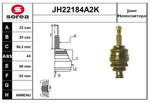 SNRA JH22184A2K CV joint JH22184A2K