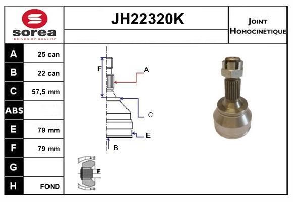 SNRA JH22320K CV joint JH22320K