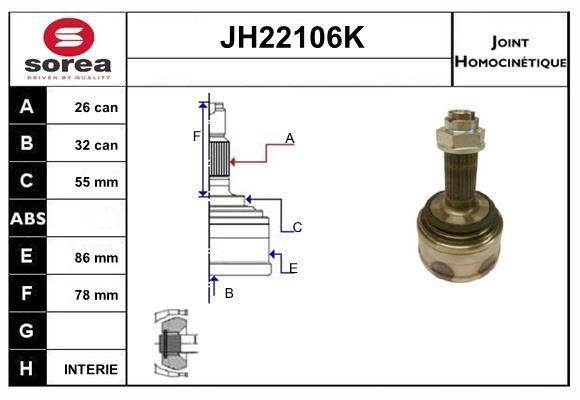 SNRA JH22106K CV joint JH22106K