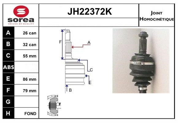 SNRA JH22372K CV joint JH22372K