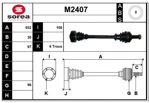 SNRA M2407 Drive shaft M2407