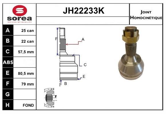 SNRA JH22233K CV joint JH22233K