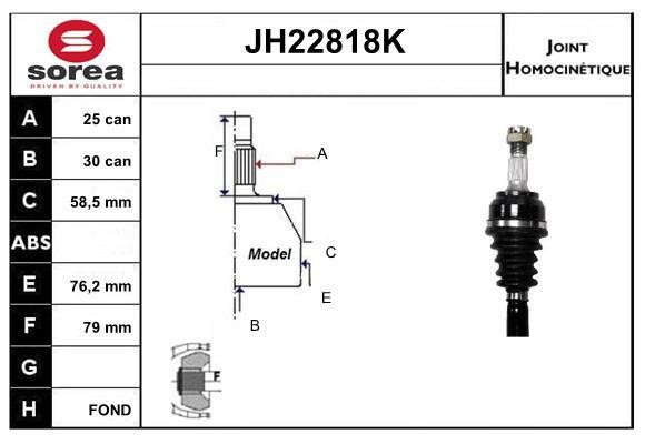 SNRA JH22818K Joint kit, drive shaft JH22818K