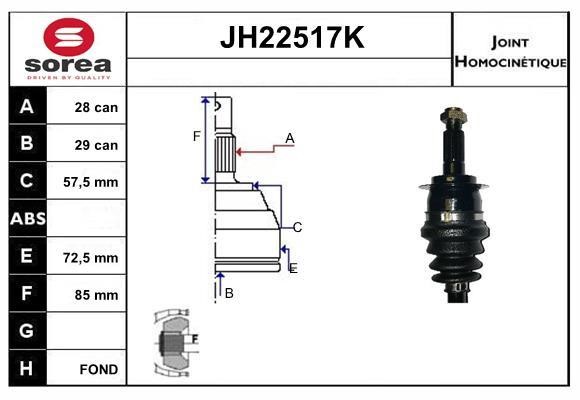 SNRA JH22517K CV joint JH22517K
