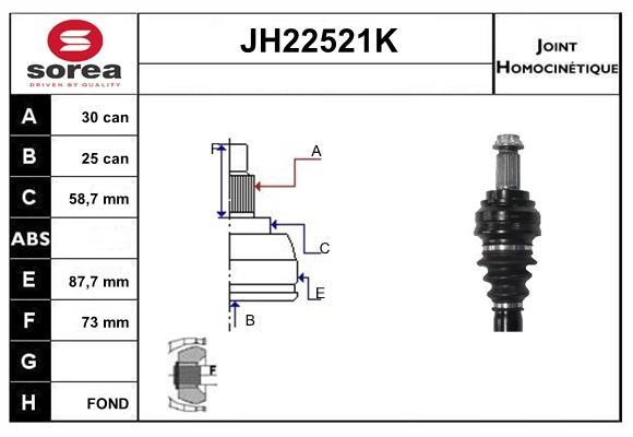 SNRA JH22521K CV joint JH22521K
