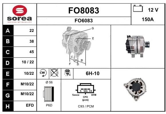 SNRA FO8083 Alternator FO8083