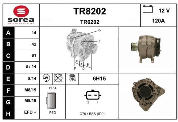 SNRA TR8202 Alternator TR8202