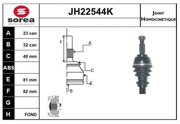 SNRA JH22544K Joint Kit, drive shaft JH22544K