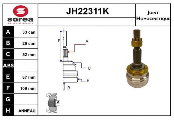 SNRA JH22311K CV joint JH22311K