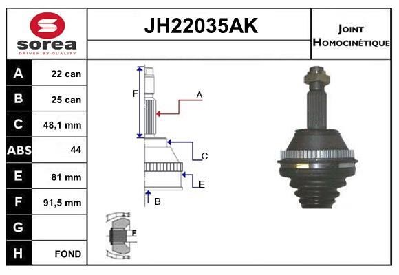 SNRA JH22035AK CV joint JH22035AK