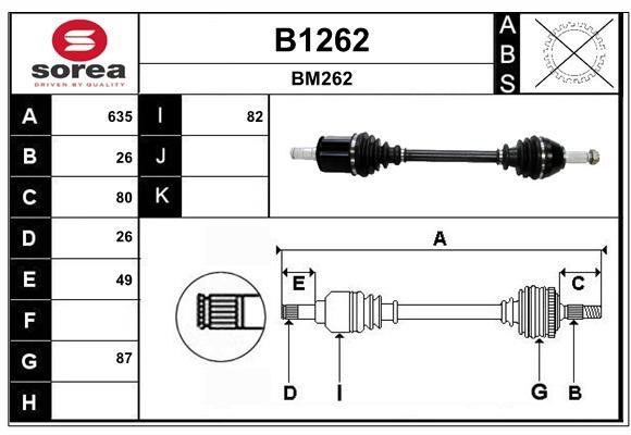 SNRA B1262 Drive shaft B1262