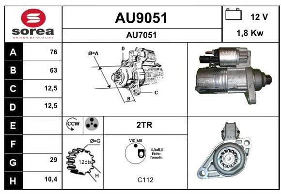 SNRA AU9051 Starter AU9051