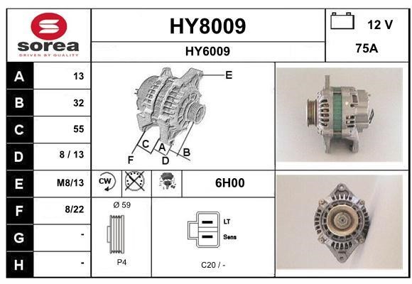 SNRA HY8009 Alternator HY8009