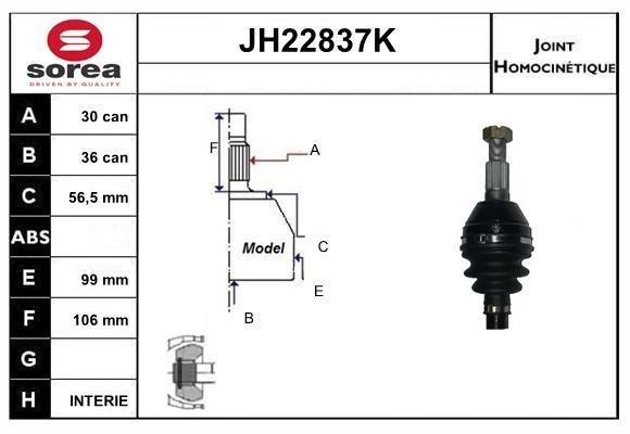 SNRA JH22837K Joint kit, drive shaft JH22837K