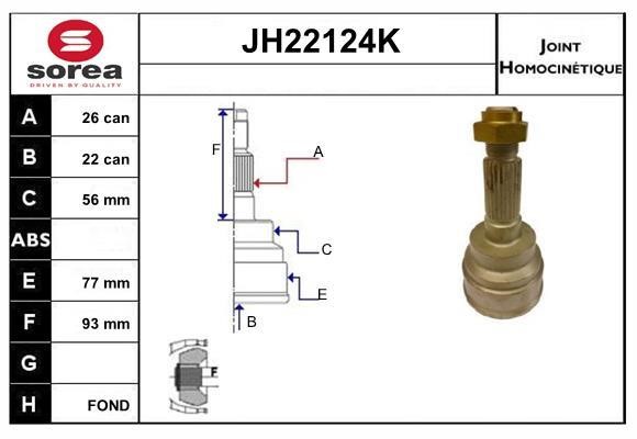 SNRA JH22124K CV joint JH22124K