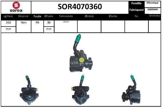 SNRA SOR4070360 Hydraulic Pump, steering system SOR4070360