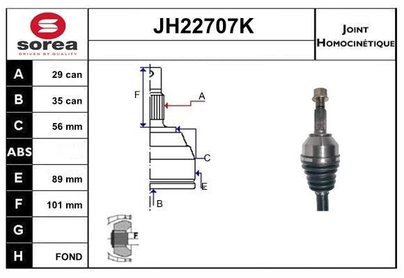 SNRA JH22707K Joint kit, drive shaft JH22707K