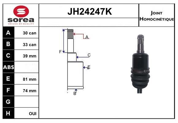SNRA JH24247K Joint Kit, drive shaft JH24247K