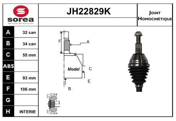 SNRA JH22829K Joint kit, drive shaft JH22829K