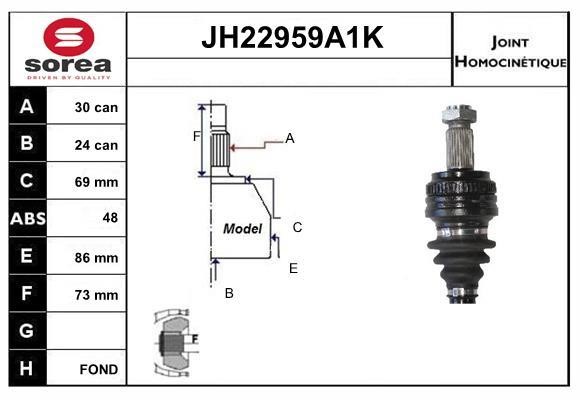 SNRA JH22959A1K Joint kit, drive shaft JH22959A1K