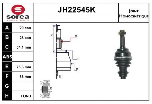 SNRA JH22545K Joint kit, drive shaft JH22545K