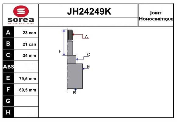 SNRA JH24249K Joint Kit, drive shaft JH24249K